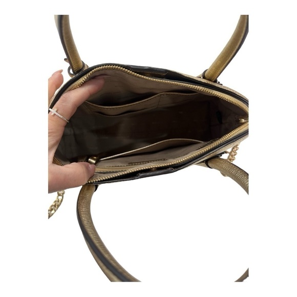 MICHAEL MICHAEL KORS
Mercer Large Metallic Leather Dome Satchel Bag  Gold - Picture 13 of 17